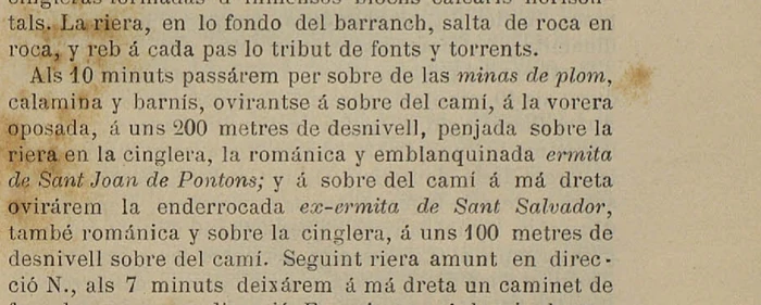El passatge que situa les mines, amb les dues ermites.