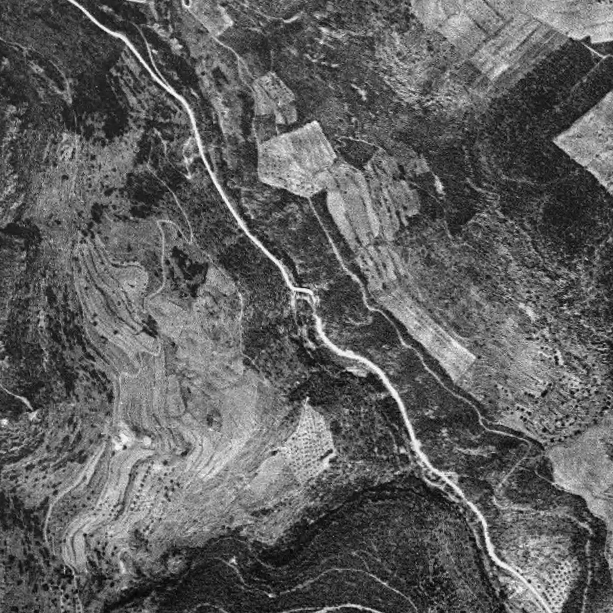Les mines de plom vist des de l'aire l'any 1946