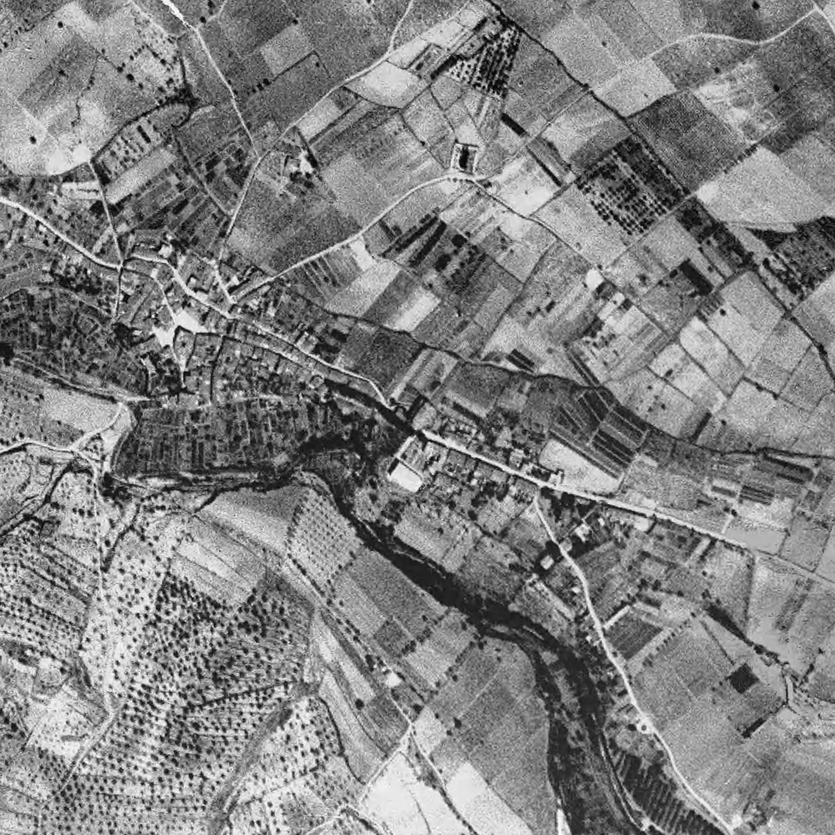 El poble vist des de l'aire l'any 1946