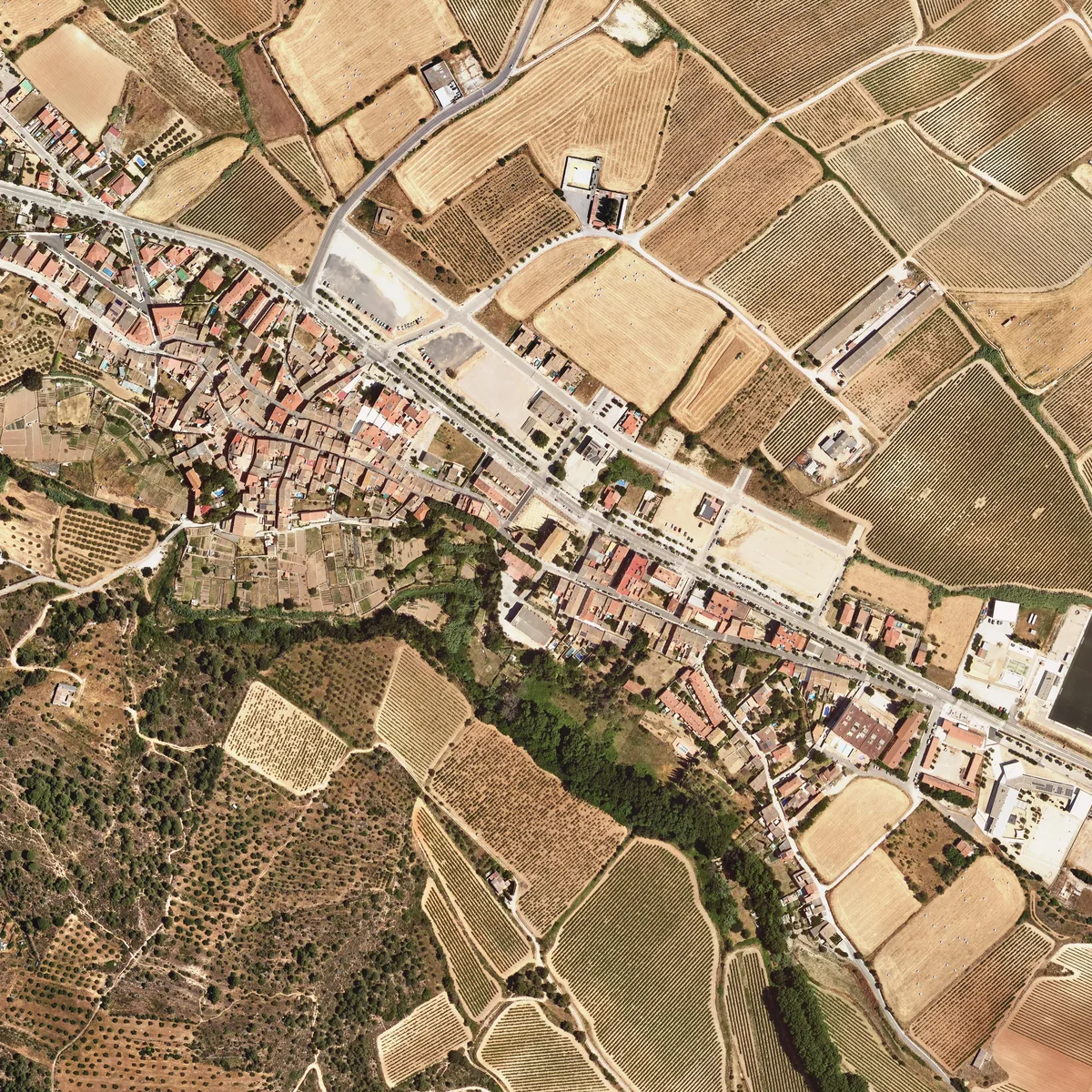 El poble vist des de l'aire l'any 2025