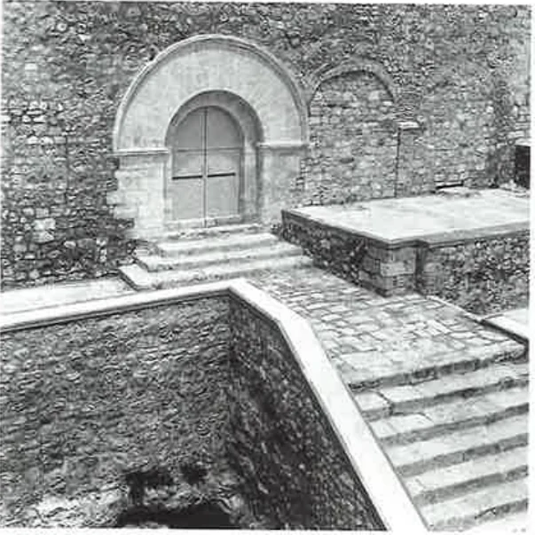 The main doorway and the porch arches